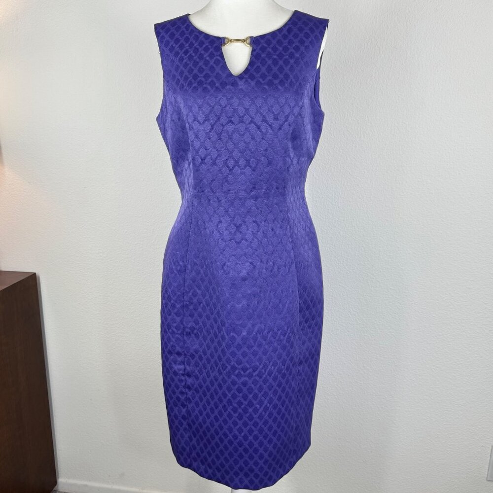 Evan Piccone Black Label Dress 6 Purple Sheath Sleeveless Office Career